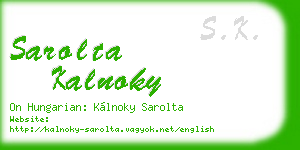 sarolta kalnoky business card